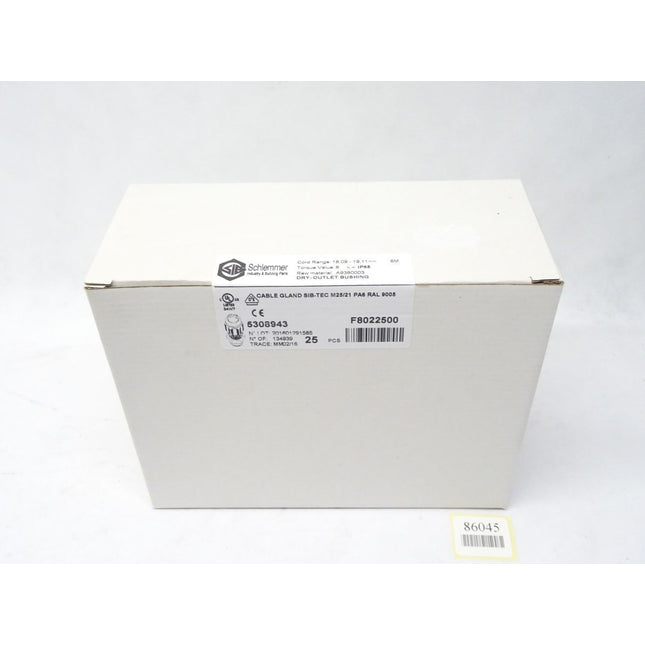 Schlemmer 5308943 Kabelverschraubung M25/21  / D 9,0-18 mm / Inhalt : 25 Stück / Neu OVP versigelt - Maranos.de