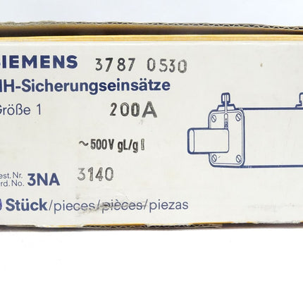 Siemens NH-Sicherungseinsätze 200A / 3NA3140 / Inhalt : 2 Stück / Neu OVP - Maranos.de