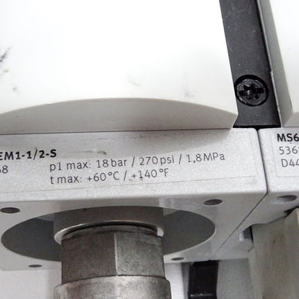 Festo 531030 Wartungseinheit MSB6 541268 MS6-EM1-1/2-S 536835 MS6-LFM-1/2-BRM-DA 660306 - Maranos.de