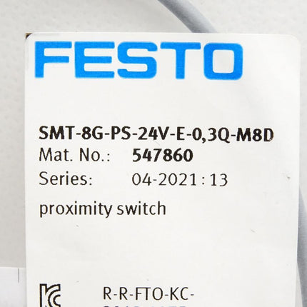 Festo Proximity Switch SMT-8G-PS-24V-E-0,3Q-M8D 547860 / Neu OVP - Maranos.de