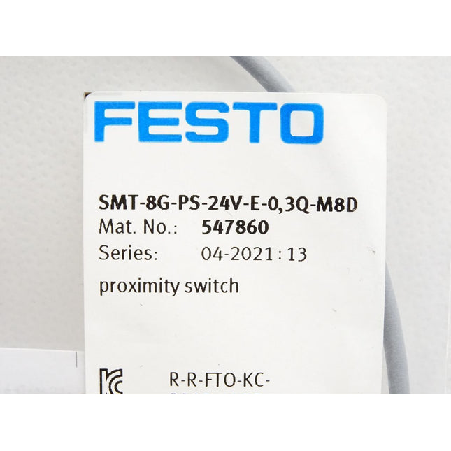 Festo Proximity Switch SMT-8G-PS-24V-E-0,3Q-M8D 547860 / Neu OVP - Maranos.de