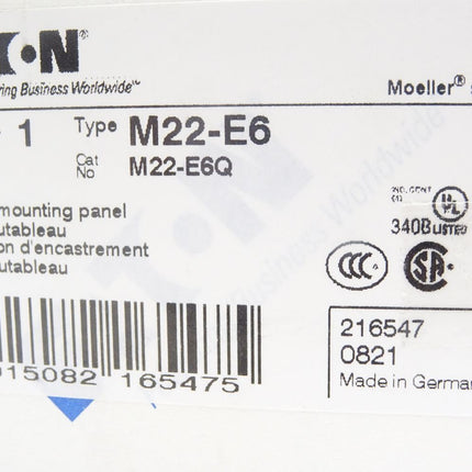 Eaton Einbautableau M22-E6 / M22-E6Q / Neu OVP - Maranos.de