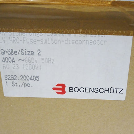 Bogenschütz NH-Sicherungs-Lasttrennschalter  400A 8292.200405 / Neu OVP - Maranos.de