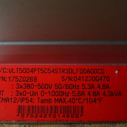 Danfoss 175Z0269 VLT5004PT5C54STR3DLF00A00C0 Frequenzumrichter 2.2kW - Maranos.de