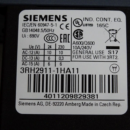 Siemens 3RT2036-1NB34 Leistungsschütz / Unbenutzt - Maranos.de