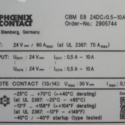 Phoenix Contact 2905744 CBM E8 24DC/0.5-10A NO-R - Maranos.de