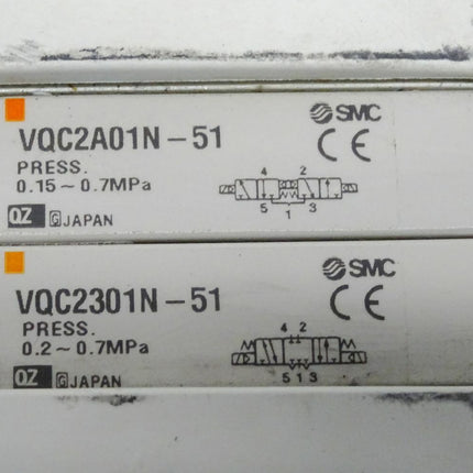 SMC Connector Box VVQ1000W-130A-1 + Valve VQC2A01N-51 + Valve VQC2301N-51 - Maranos.de