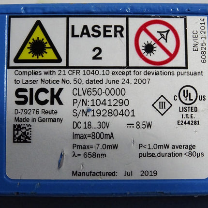 Sick 1041290 CLV650-0000 Barcode Scanner - Maranos.de
