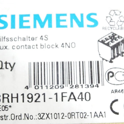 Siemens Hilfsschalter 3RH1921-1FA40 / Neu OVP - Maranos.de