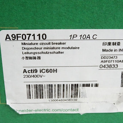 Schneider A9F07110 Acti9 iC60H Leitungsschutzschalter / Inhalt : 1 Stück / Neu - Maranos.de