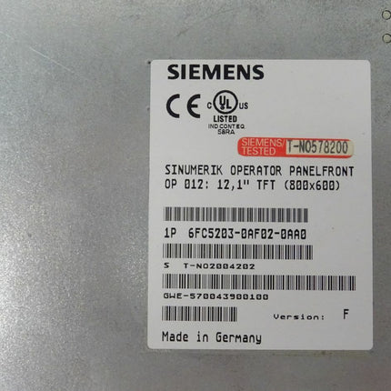 Siemens Sinumerik Operator Back Cover 6FC5203-0AF02-0AA0 OP 012 12,1 Rückschale - Maranos.de