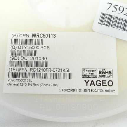 5000x YAGEO WRC50113 / RC1210FR-0721K5L / Chip Resistor - Maranos.de