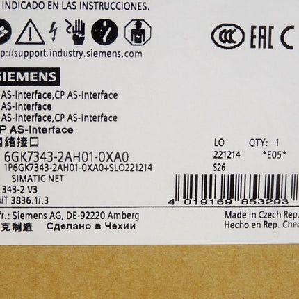 Siemens CP AS-Interface CP343-2 6GK7343-2AH01-0XA0 6GK7 343-2AH01-0XA0 / Neu OVP - Maranos.de