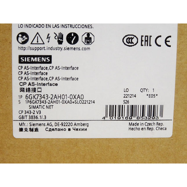 Siemens CP AS-Interface CP343-2 6GK7343-2AH01-0XA0 6GK7 343-2AH01-0XA0 / Neu OVP - Maranos.de