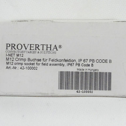 PROVERTHA 42-100002 I-NET M12 Crimp Buchse für Feldkonfektion IP67PB Code B / Neu-OVP-versiegelt - Maranos.de