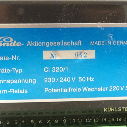Linde CI320/1 CI 320/1 // 230/240V Kühlanlagen Steuergerät - Maranos.de