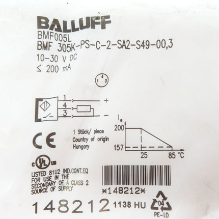 Balluff BMF005L / BMF 305K-PS-C-2-SA2-S49-00,3 / Neu OVP - Maranos.de