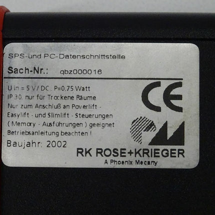 RK Rose + Krieger qbz000016 SPS und PC-Datenschnittstelle - Maranos.de