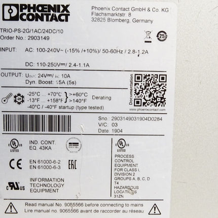 Phoenix Contact 2903149 TRIO-PS-2G/1AC/24DC/10 Stromversorgung - Maranos.de