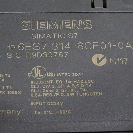 Siemens S7-300 CPU 314C-2 DP 6ES7314-6CF01-0AB0 6ES7 314-6CF01-0AB0 - Maranos.de