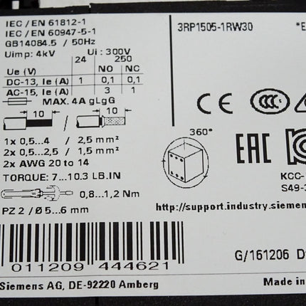 Siemens 3RP1505-1RW30 Zeitrelais / Unbenutzt - Maranos.de