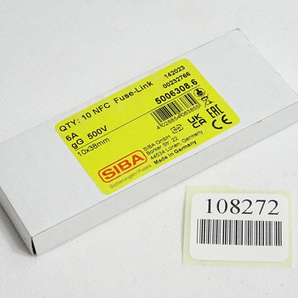 SIBA 10 NFC Fuse-Link 6A gG 500V 5006308.6 / Neu OVP - Maranos.de
