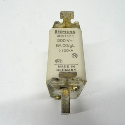 Siemens 2x 3NA1 011 Sicherung 500V / 6A 00/gl 3NA1011 - Maranos.de