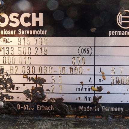 Bosch Bürstenloser Servomotor 0133500219 SE-B2.030-10.000 3000min-1 - Maranos.de