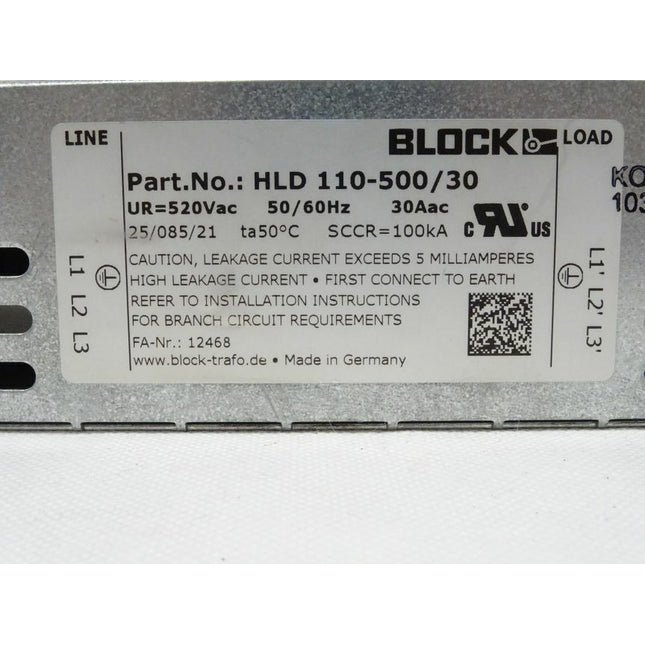 BLOCK HLD 110-500/30 UR=520Vac SEW Netzfilter SEW 08271283 - Maranos.de