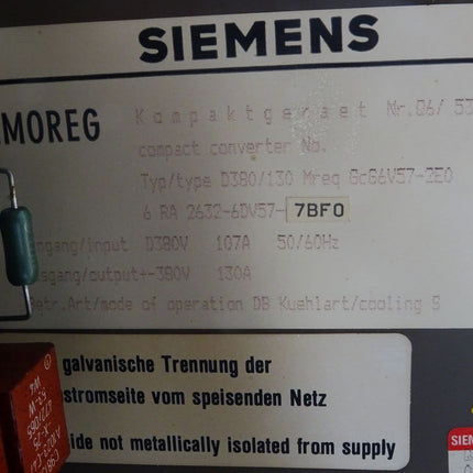 Siemens Simoreg Kompaktgerät D380/130 Mreq-GCG6V57-2E0 / 6RA2632-6DV57-7BF0 - Maranos.de