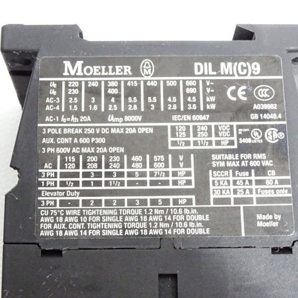 Moeller DILM9-10 Leistungsschütz 24VDC - Maranos.de