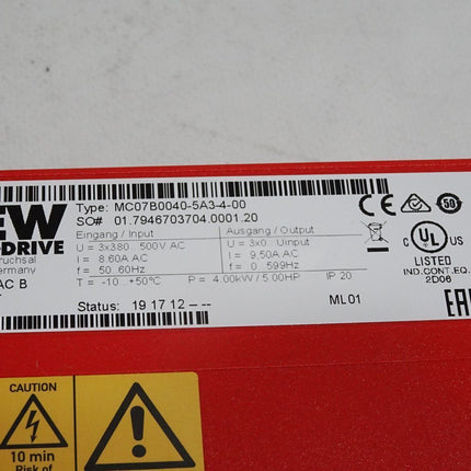 SEW Eurodrive Movitrac B Umrichter 4kW MC07B0040-5A3-4-00 - Maranos.de