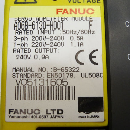 Fanuc Servo Amplifier Module A06B-6130-H001 - Maranos.de