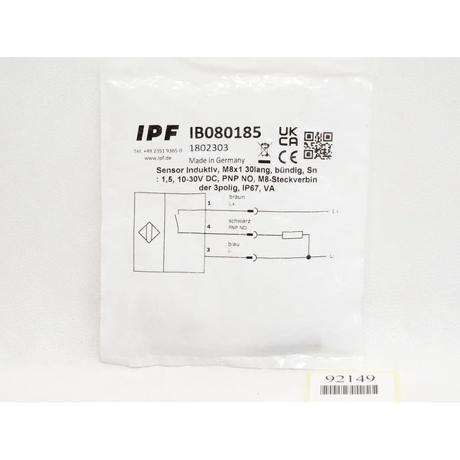 Ipf electronic Sensor Induktiv IB080185 / Neu OVP - Maranos.de