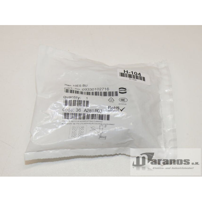 Neu-OVP: Harting 10 ES-BU Buchseneinsatz / 0933301027716/ 09 33 01 02 7716 - Maranos.de