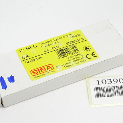 SIBA Sicherungen 5006307.6 / Inhalt : 10 Stück / NFC Fuse Link 6A gG 500V / Neu OVP - Maranos.de