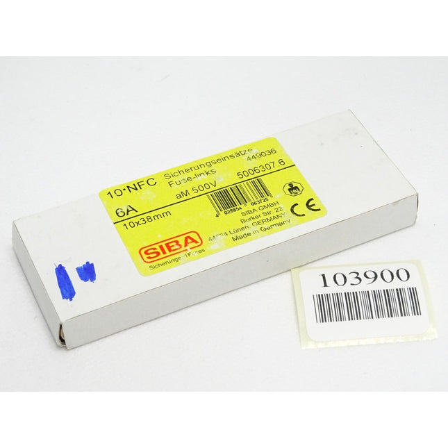 SIBA Sicherungen 5006307.6 / Inhalt : 10 Stück / NFC Fuse Link 6A gG 500V / Neu OVP - Maranos.de