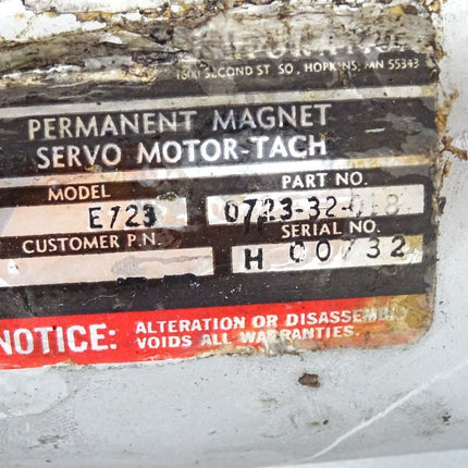 Permanent Magnet Servomotor Tach E723 0723-32-018 - Maranos.de