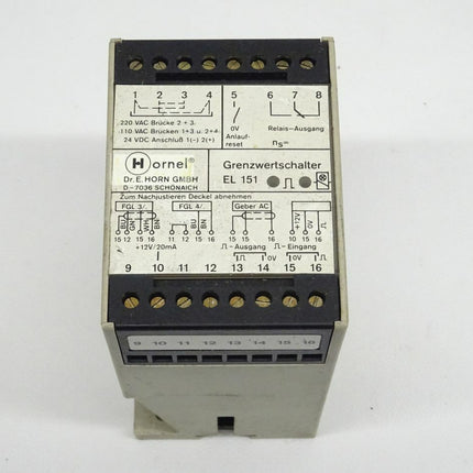 Horn / HORNEL EL151 /  EL151113/47 / Geräte-Nr.: 912457 Grenzwertschalter EL151 / EL 151113/14 - Maranos.de