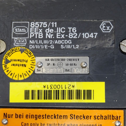 Stahl 8575/11 16A-6h/220/380-240/415V Schaltersteckdose - Maranos.de