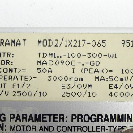 INDRAMAT MOD/1X217-065 Programmiermodul 951401 TDM..-100-300-W1 OVP - Maranos.de