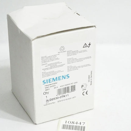 Siemens Hauptschalter 3LD2530-0TK11 / Neu OVP - Maranos.de