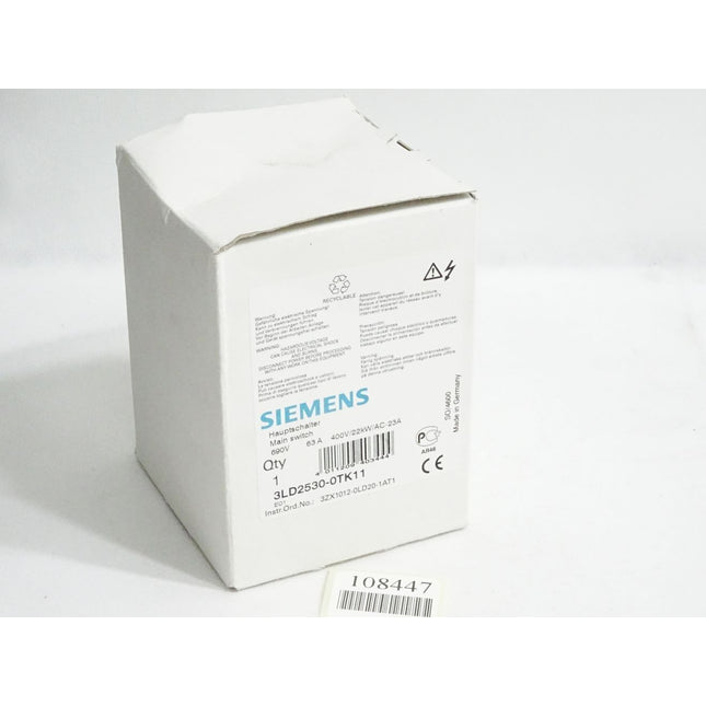 Siemens Hauptschalter 3LD2530-0TK11 / Neu OVP - Maranos.de