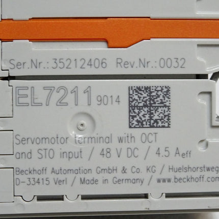 Beckhoff EL7211 9014 Rev.0032 Servomotor-EtherCAT-Klemme - Maranos.de