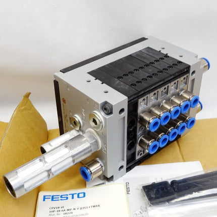 Festo Ventilinsel 18220 CPV18-VI 18208 CPV18-GE-MP-6 10P-18-6A-MP-N-Y-JJ3GL + TWAB / Neu - Maranos.de