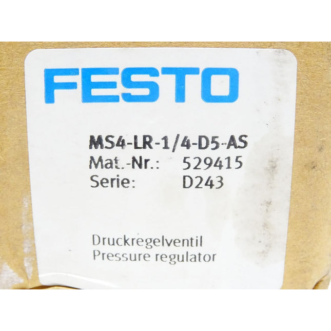 Festo Druckregelventil MS4-LR-1/4-D5-AS / 529415 / Neu OVP - Maranos.de