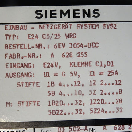 Siemens Einbau-Netzgerät SVS2 6EV3054-0CC - Maranos.de