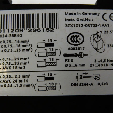 Siemens 3RT1034-3BB40 + 3RH1921-2HA22 - Maranos.de