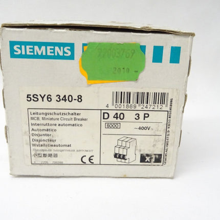 Siemens 5SY6 340-8 / 5SY6340-8 MCB D 40 400V Leitungsschutzschalter NEU-OVP - Maranos.de