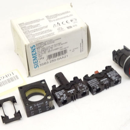 Siemens Drucktaster Rot 3SB3250-0AA21 mit 3SB3400-1QB und 3SB3400-0C / Neu OVP - Maranos.de